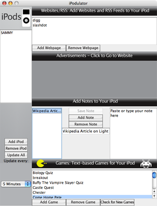 iPodulator Pro 2 screenshot, click to enlarge